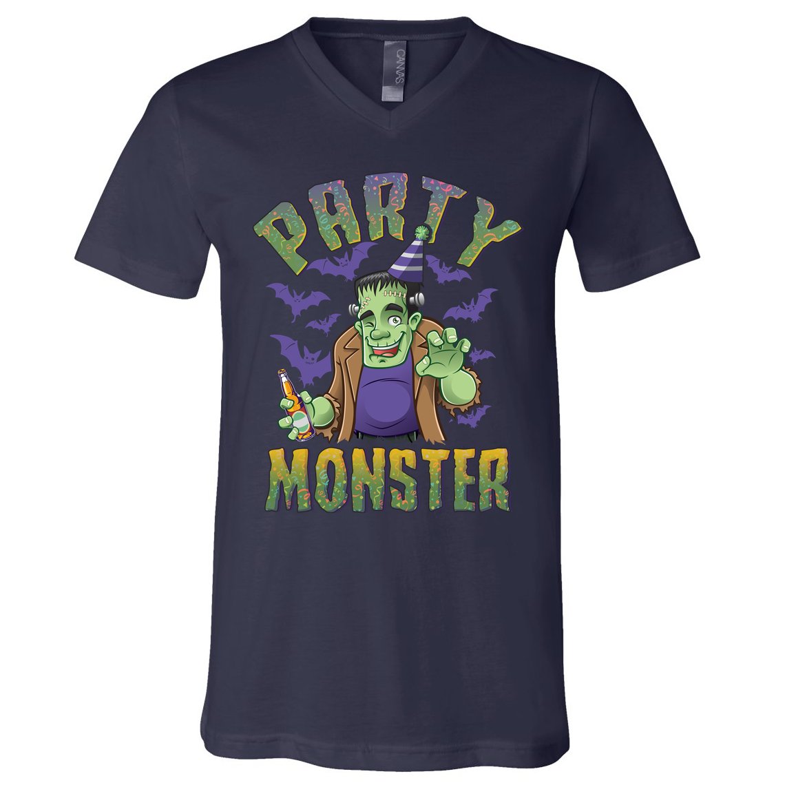 Funny Halloween Party Monster Frankenstein V-Neck T-Shirt