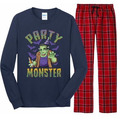 Funny Halloween Party Monster Frankenstein Long Sleeve Pajama Set