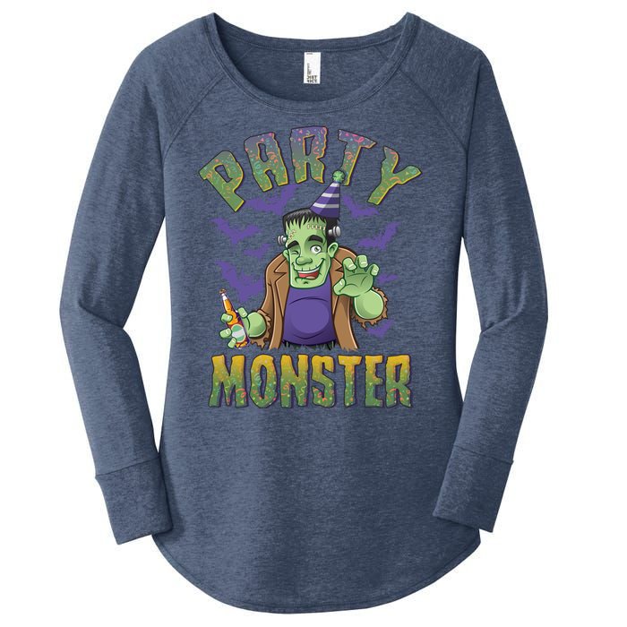 Funny Halloween Party Monster Frankenstein Women's Perfect Tri Tunic Long Sleeve Shirt