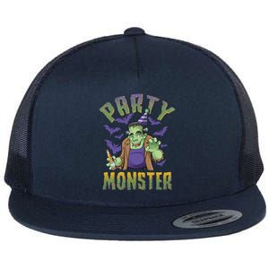 Funny Halloween Party Monster Frankenstein Flat Bill Trucker Hat