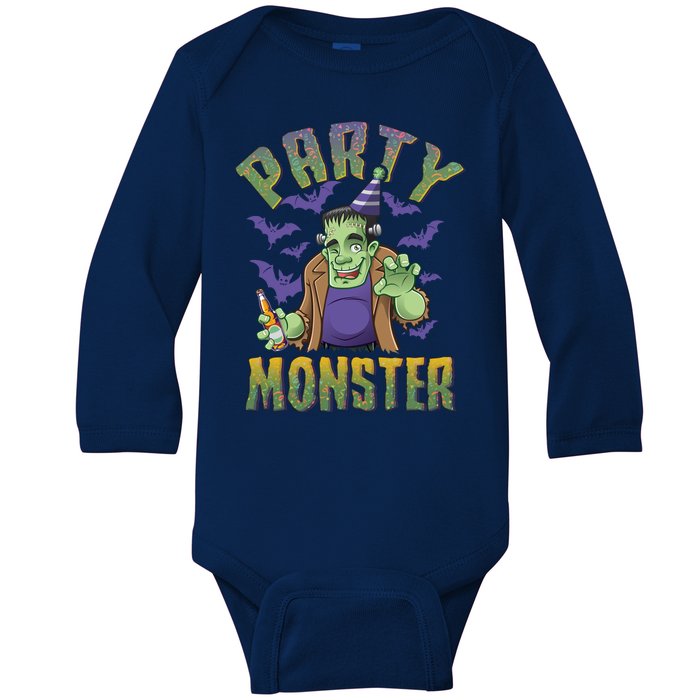 Funny Halloween Party Monster Frankenstein Baby Long Sleeve Bodysuit