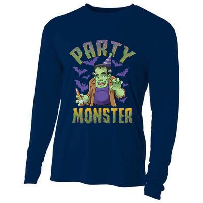 Funny Halloween Party Monster Frankenstein Cooling Performance Long Sleeve Crew