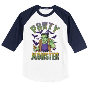 Funny Halloween Party Monster Frankenstein Baseball Sleeve Shirt