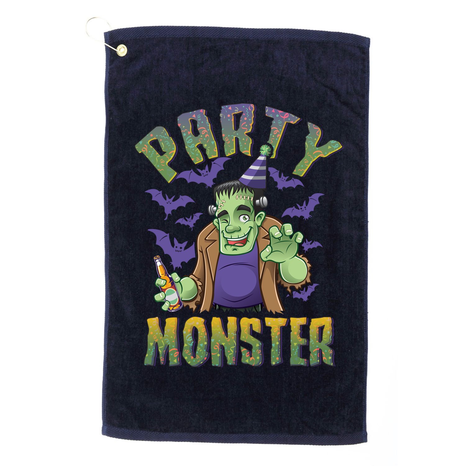 Funny Halloween Party Monster Frankenstein Golf Towel