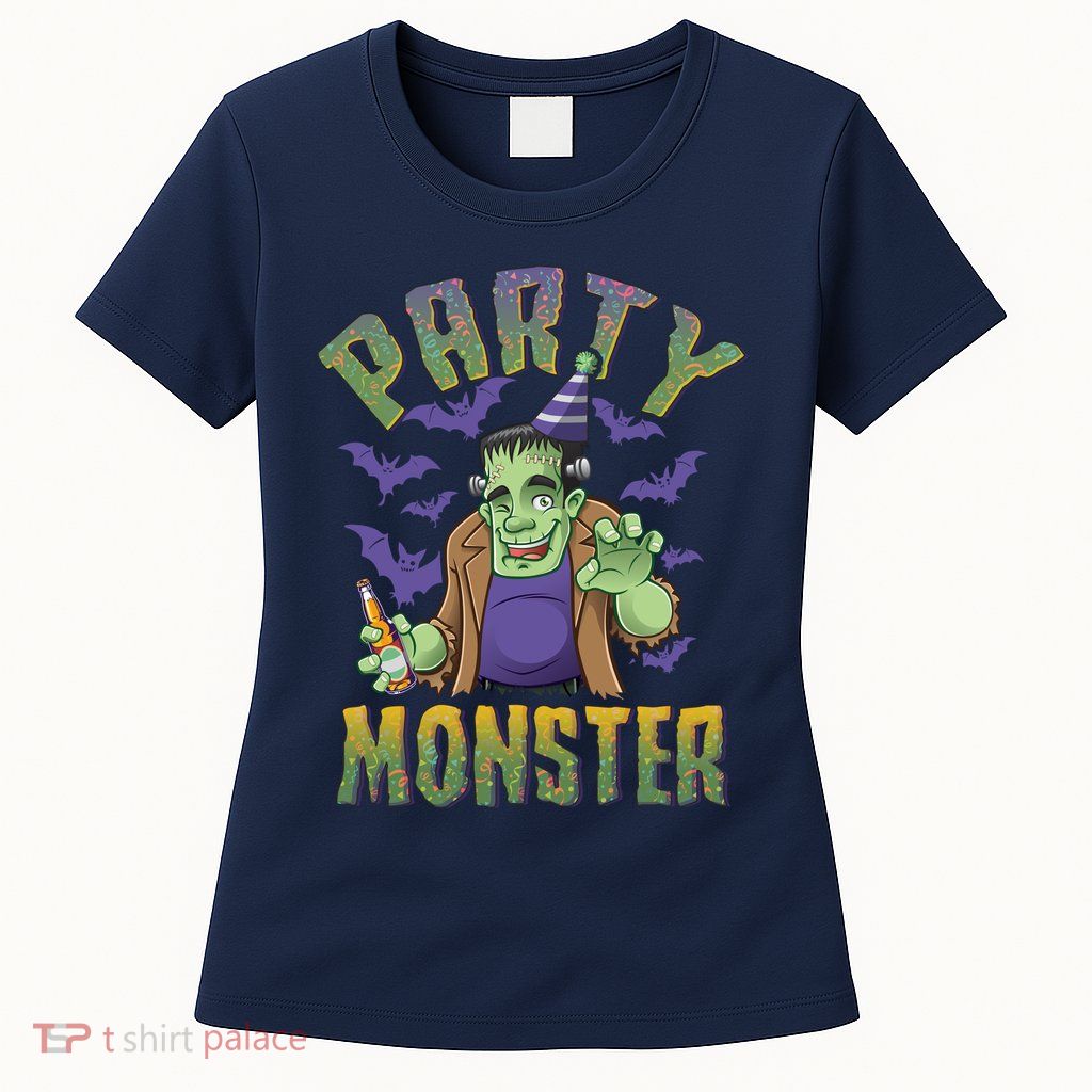 Funny Halloween Party Monster Frankenstein Womens T-Shirt