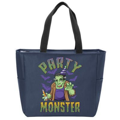 Funny Halloween Party Monster Frankenstein Zip Tote Bag