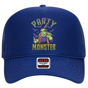 Funny Halloween Party Monster Frankenstein High Crown Mesh Back Trucker Hat