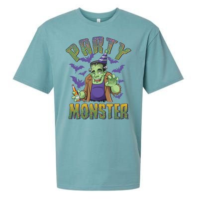 Funny Halloween Party Monster Frankenstein Sueded Cloud Jersey T-Shirt