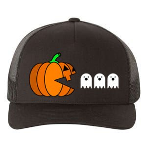 Funny Halloween Pumpkin Eating Ghost Gamer Yupoong Adult 5-Panel Trucker Hat