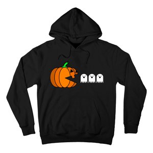 Funny Halloween Pumpkin Eating Ghost Gamer Hoodie