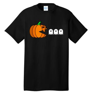 Funny Halloween Pumpkin Eating Ghost Gamer Tall T-Shirt