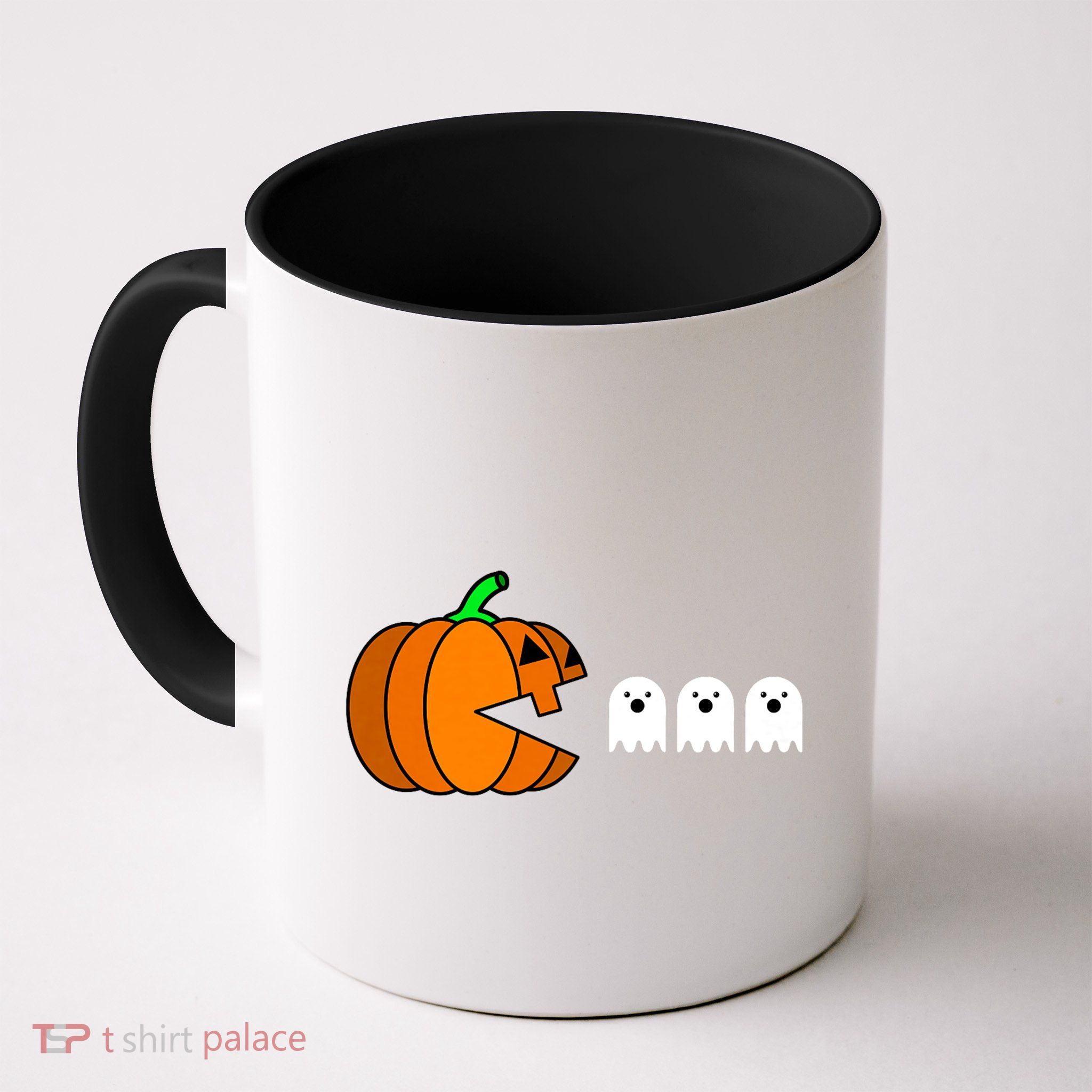 Funny Halloween Pumpkin Eating Ghost Gamer Mug