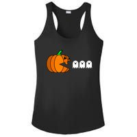 Funny Halloween Pumpkin Eating Ghost Gamer Ladies PosiCharge Competitor Racerback Tank