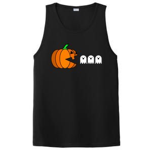 Funny Halloween Pumpkin Eating Ghost Gamer PosiCharge Competitor Tank