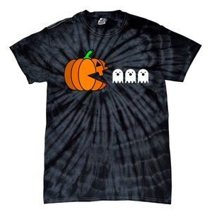 Funny Halloween Pumpkin Eating Ghost Gamer Tie-Dye T-Shirt