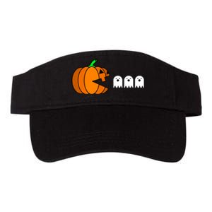 Funny Halloween Pumpkin Eating Ghost Gamer Valucap Bio-Washed Visor