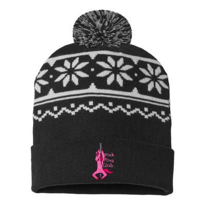 Funny Horse Pink Pony Club USA-Made Snowflake Beanie