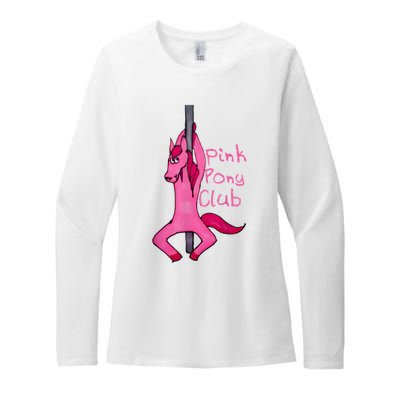 Funny Horse Pink Pony Club Womens CVC Long Sleeve Shirt