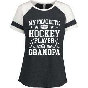 Favorite Hockey Player Calls Me Grandpa Ice Hockey Grandpa Funny Gift Enza Ladies Jersey Colorblock Tee