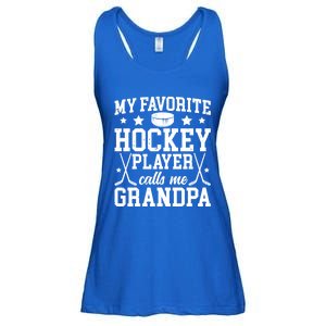 Favorite Hockey Player Calls Me Grandpa Ice Hockey Grandpa Funny Gift Ladies Essential Flowy Tank