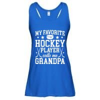 Favorite Hockey Player Calls Me Grandpa Ice Hockey Grandpa Funny Gift Ladies Essential Flowy Tank