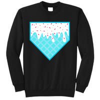 Funny Home Plate Drip Ice Cream Softball & Baseball Sweatshirt