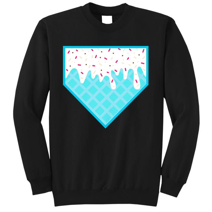 Funny Home Plate Drip Ice Cream Softball & Baseball Sweatshirt