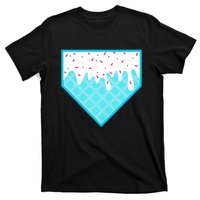 Funny Home Plate Drip Ice Cream Softball & Baseball T-Shirt