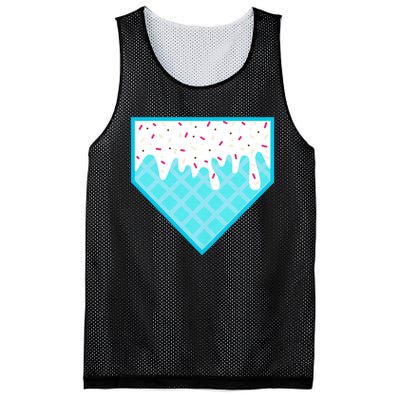 Funny Home Plate Drip Ice Cream Softball & Baseball Mesh Reversible Basketball Jersey Tank