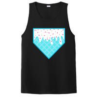 Funny Home Plate Drip Ice Cream Softball & Baseball PosiCharge Competitor Tank