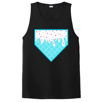 Funny Home Plate Drip Ice Cream Softball & Baseball PosiCharge Competitor Tank