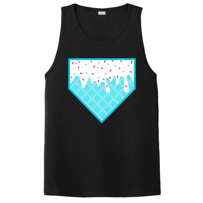 Funny Home Plate Drip Ice Cream Softball & Baseball PosiCharge Competitor Tank