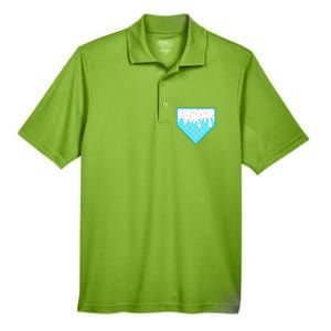 Funny Home Plate Drip Ice Cream Softball & Baseball Men's Origin Performance Pique Polo