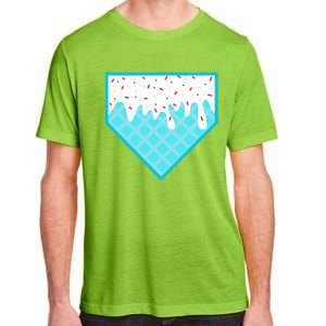 Funny Home Plate Drip Ice Cream Softball & Baseball Adult ChromaSoft Performance T-Shirt