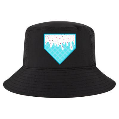 Funny Home Plate Drip Ice Cream Softball & Baseball Cool Comfort Performance Bucket Hat