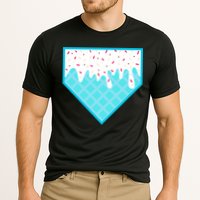 Funny Home Plate Drip Ice Cream Softball & Baseball Cooling Performance Crew T-Shirt