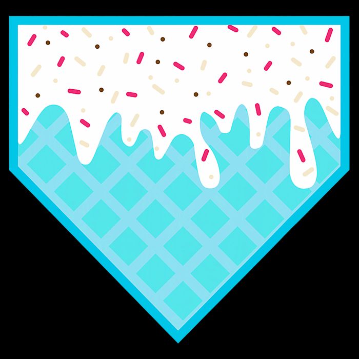 Funny Home Plate Drip Ice Cream Softball & Baseball Cooling Performance Crew T-Shirt