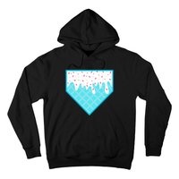 Funny Home Plate Drip Ice Cream Softball & Baseball Hoodie