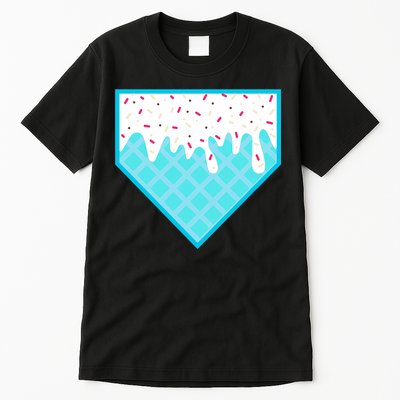 Funny Home Plate Drip Ice Cream Softball & Baseball Tall T-Shirt