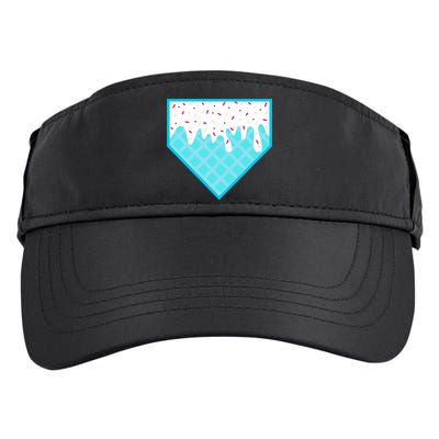 Funny Home Plate Drip Ice Cream Softball & Baseball Adult Drive Performance Visor