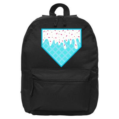 Funny Home Plate Drip Ice Cream Softball & Baseball 16 in Basic Backpack