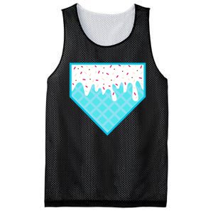 Funny Home Plate Drip Ice Cream Softball & Baseball Mesh Reversible Basketball Jersey Tank