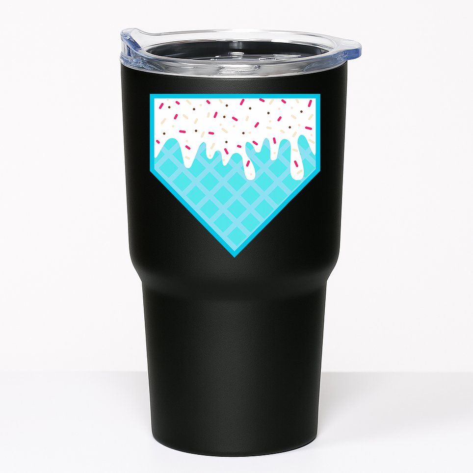 Funny Home Plate Drip Ice Cream Softball & Baseball Tumbler