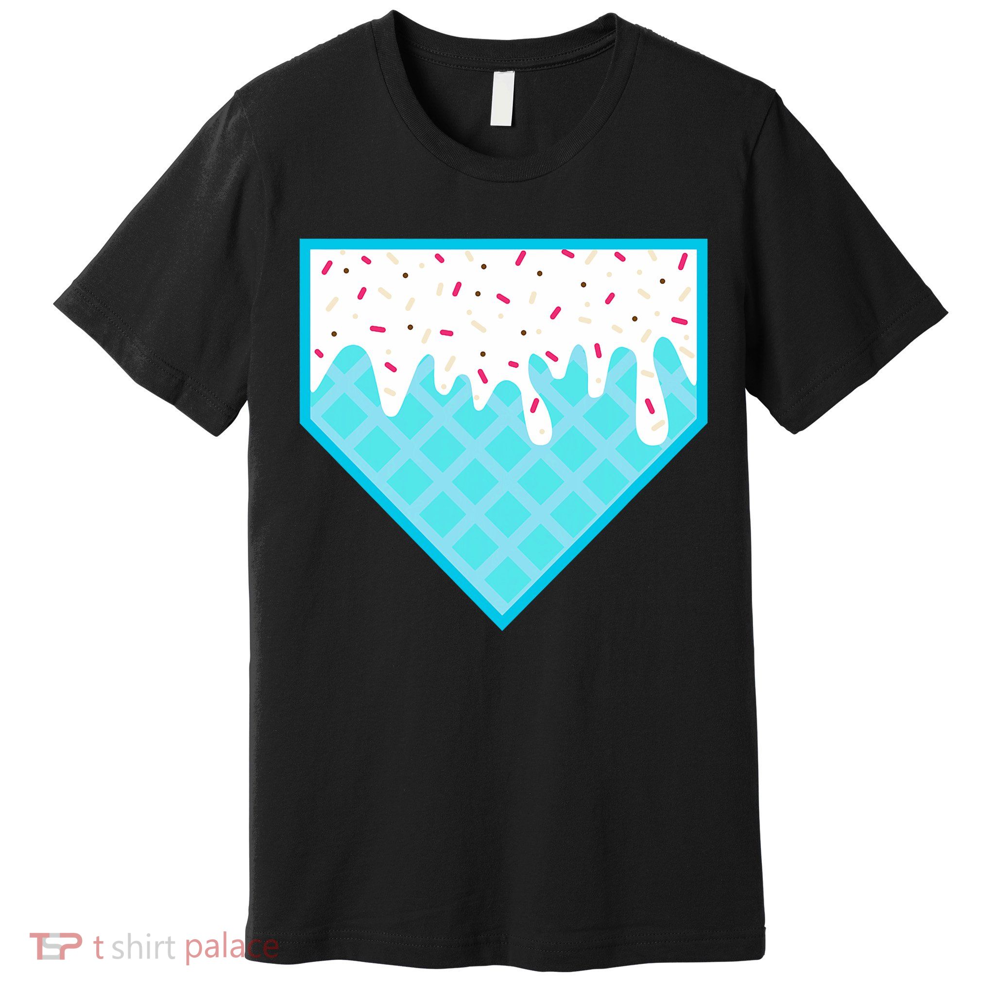 Funny Home Plate Drip Ice Cream Softball & Baseball Premium T-Shirt
