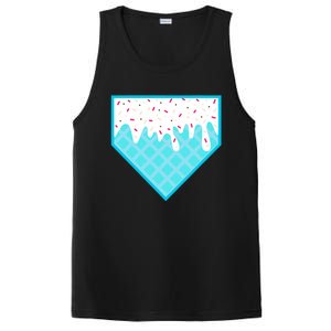 Funny Home Plate Drip Ice Cream Softball & Baseball PosiCharge Competitor Tank