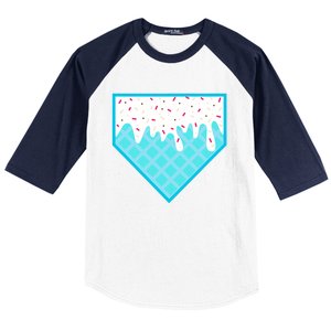 Funny Home Plate Drip Ice Cream Softball & Baseball Baseball Sleeve Shirt