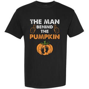 Funny Halloween Pregnancy Baby Shower Behind The Pumpkin Garment-Dyed Heavyweight T-Shirt