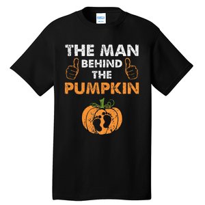 Funny Halloween Pregnancy Baby Shower Behind The Pumpkin Tall T-Shirt