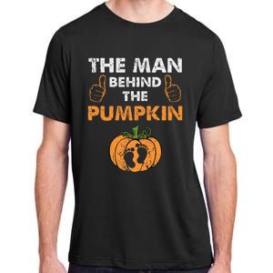 Funny Halloween Pregnancy Baby Shower Behind The Pumpkin Adult ChromaSoft Performance T-Shirt