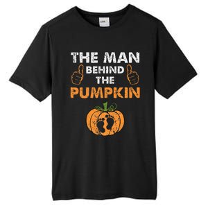 Funny Halloween Pregnancy Baby Shower Behind The Pumpkin Tall Fusion ChromaSoft Performance T-Shirt